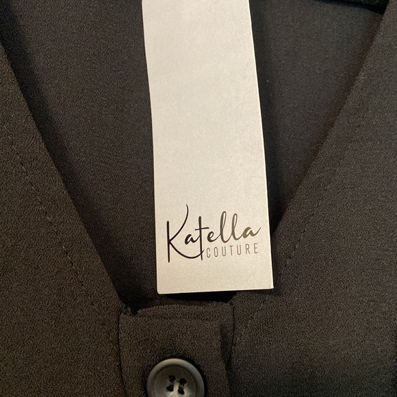 NWT Katella Black Belted Dress Large - Picture 2 of 8